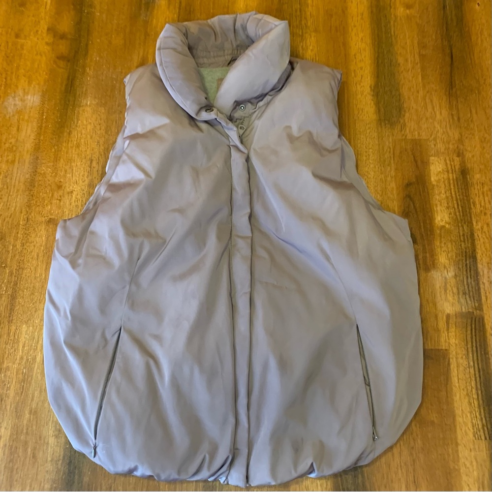 GAP Puffer Vest Jacket Large Taupe Zip up